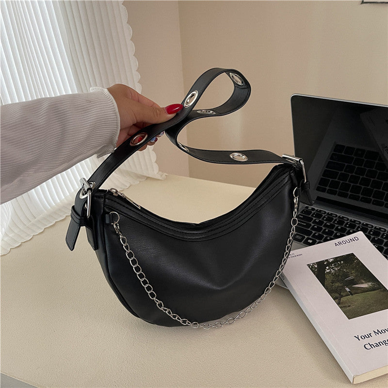 Modern Chain-Handled Hobo Bag