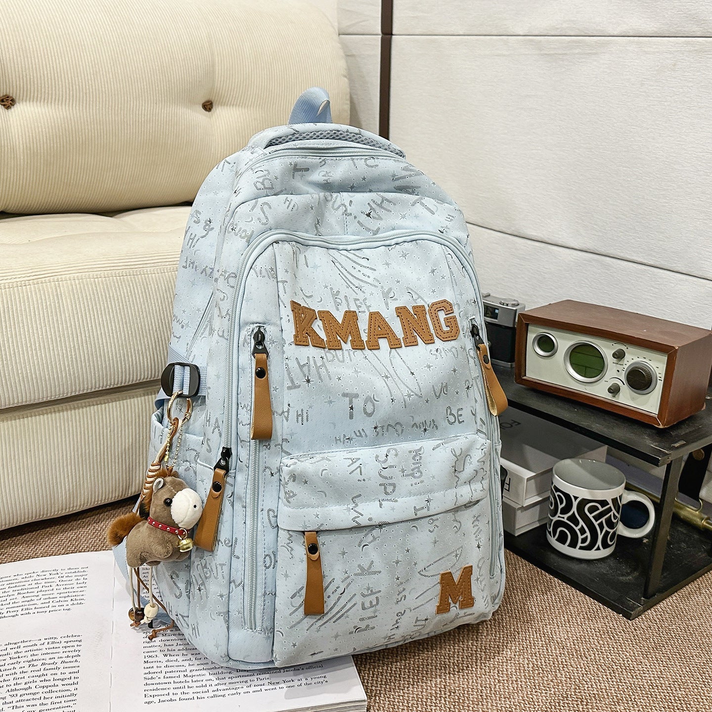Casual Canvas School Backpack-https://detail.1688.com/offer/1042681507224.html-Calm Wears-Blue-Calm Wears