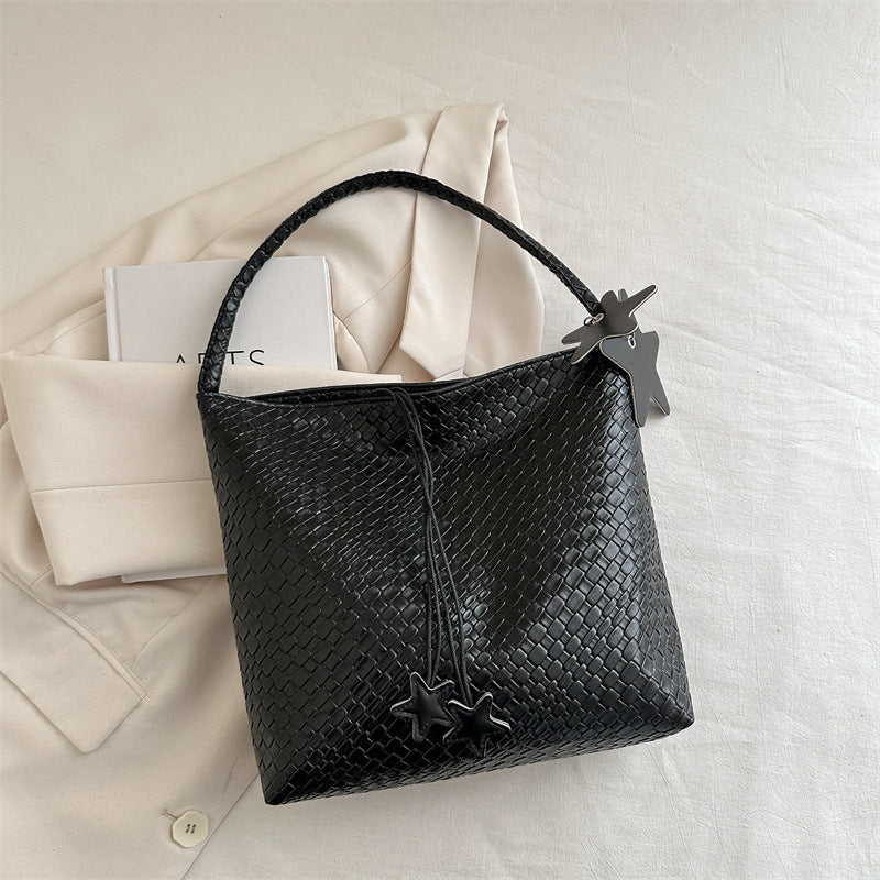 Textured Weave Handheld Shoulder Bag