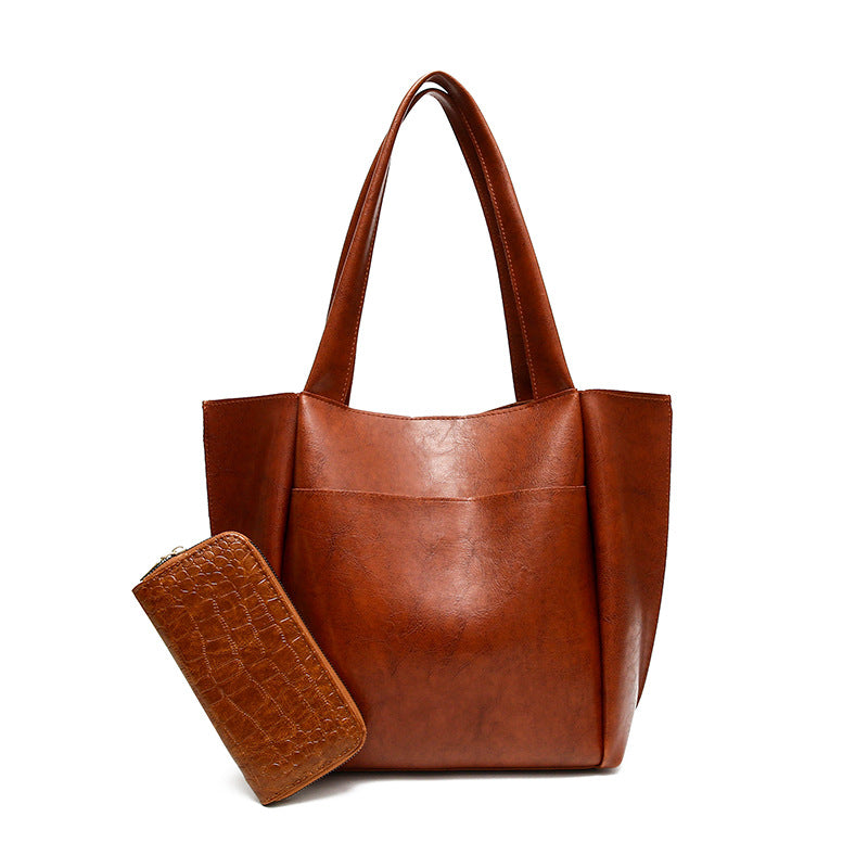 Women's Tote Bag with multifunctional interior layout-https://detail.1688.com/offer/891871909032.html-Calm Wears-Light brown-Size: with wallet-Calm Wears