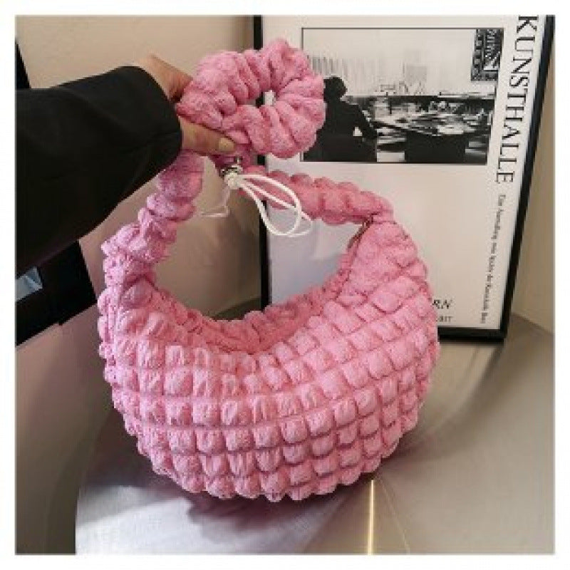 Textured Fabric Hobo Bag