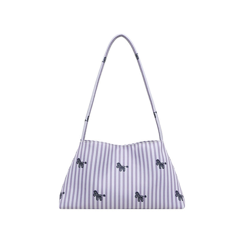 WoChic Embroidered Striped Shoulder Bag