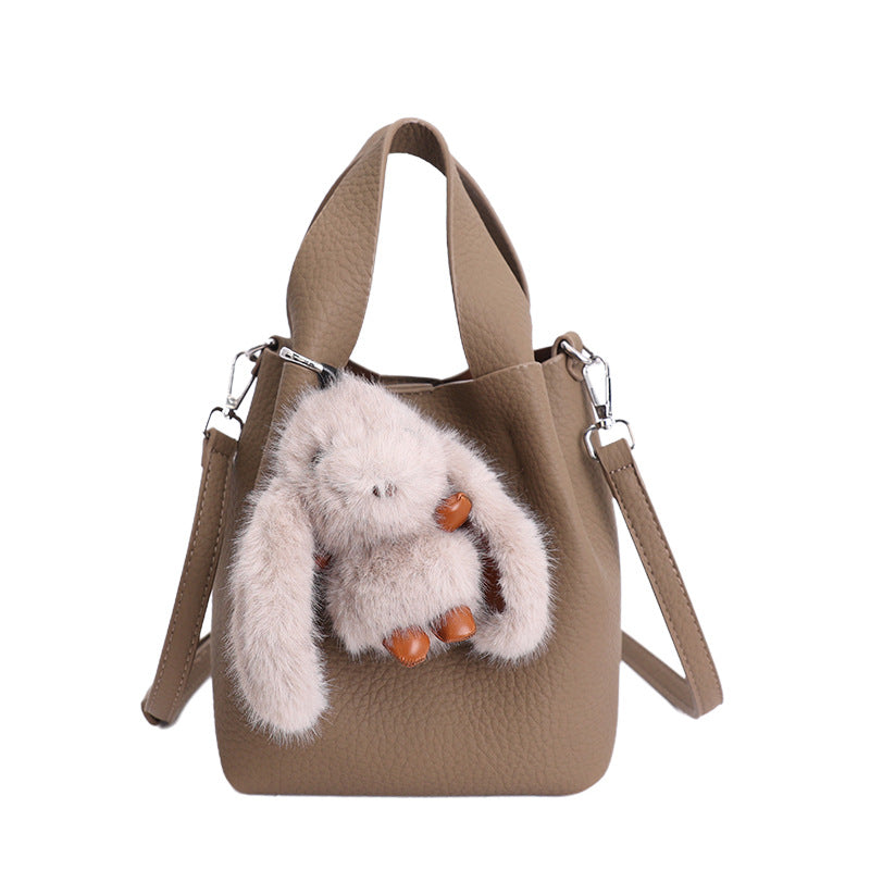 Women's mini handbag with detachable plush charm-https://detail.1688.com/offer/1000538321194.html-Calm Wears-Gray-Size: with tag-Calm Wears