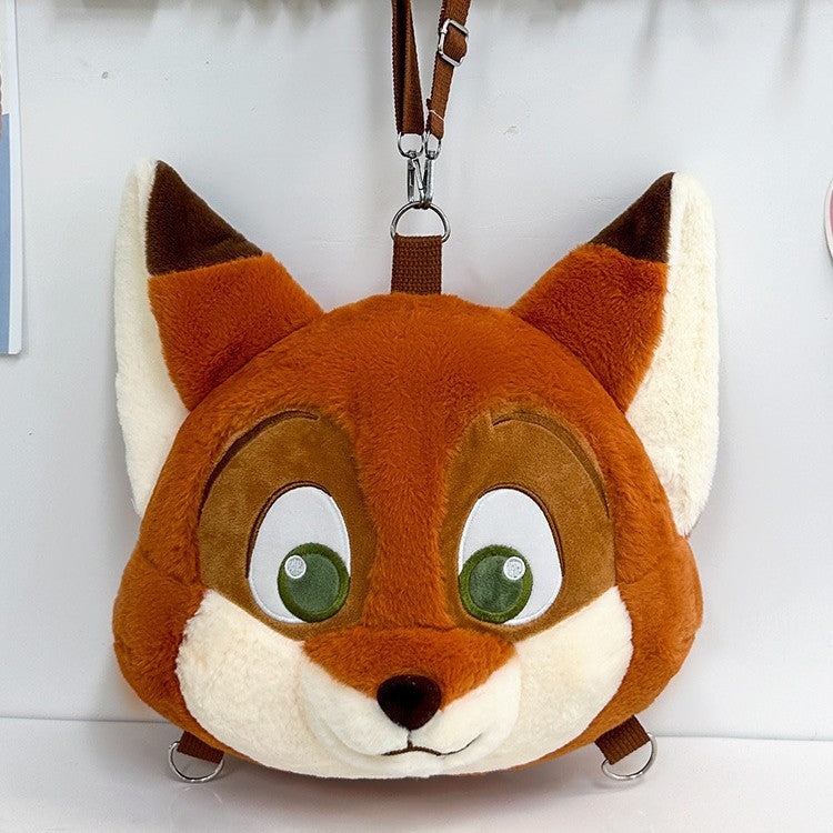 Plush backpack with cute fox design