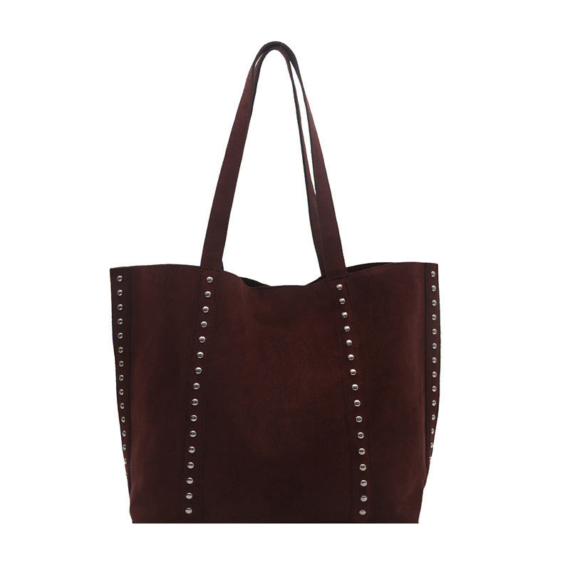Chic Studded Suede Tote Bag