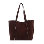 Chic Studded Suede Tote Bag