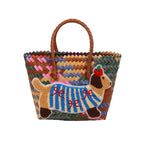 Shoulder bag with playful dog motif