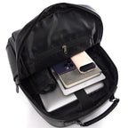 Stylish Multi-Compartment Leather Backpack Calm Wears
