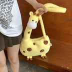 Plush Shoulder Bag in Giraffe Design