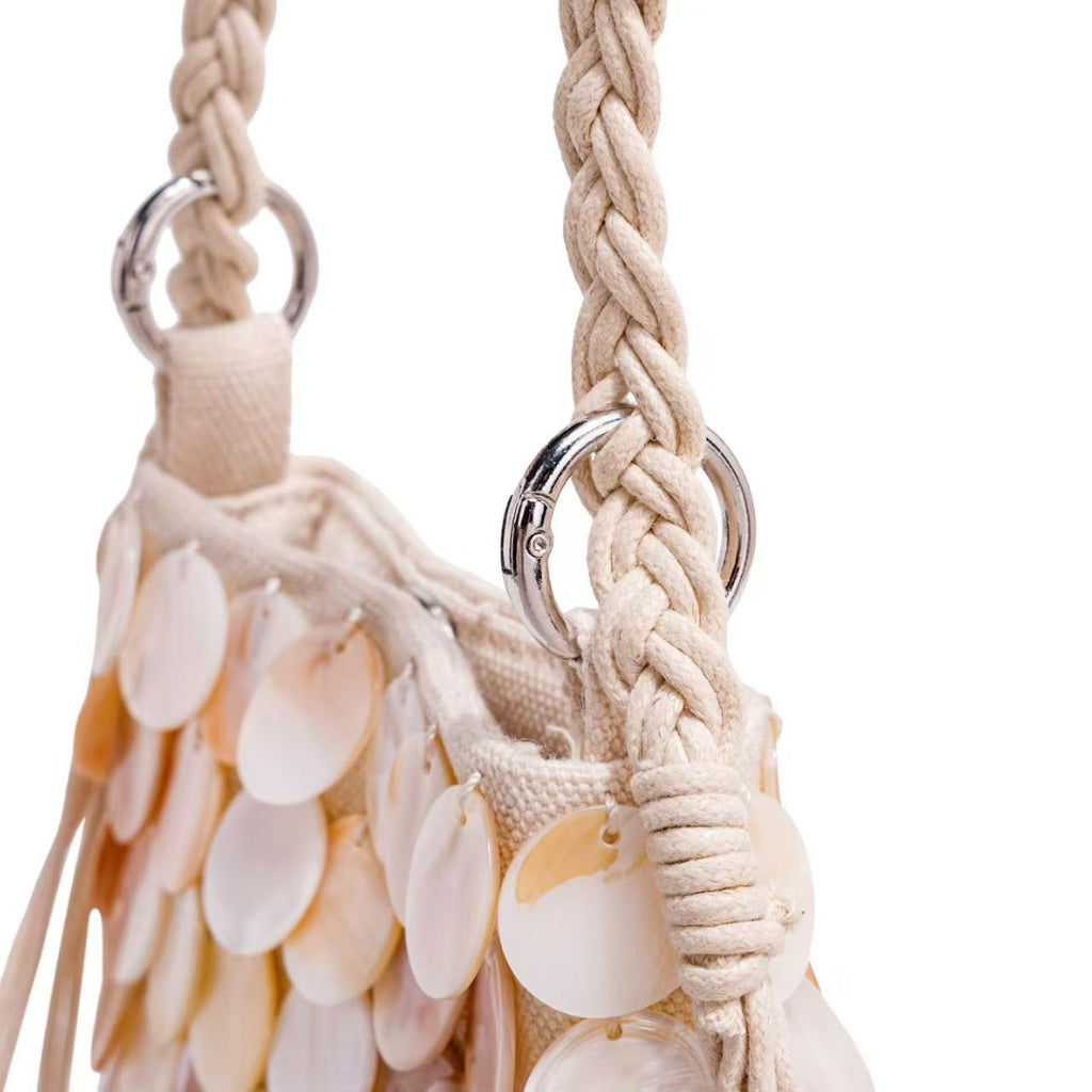 Elegant Shell-Embellished Crossbody Bag