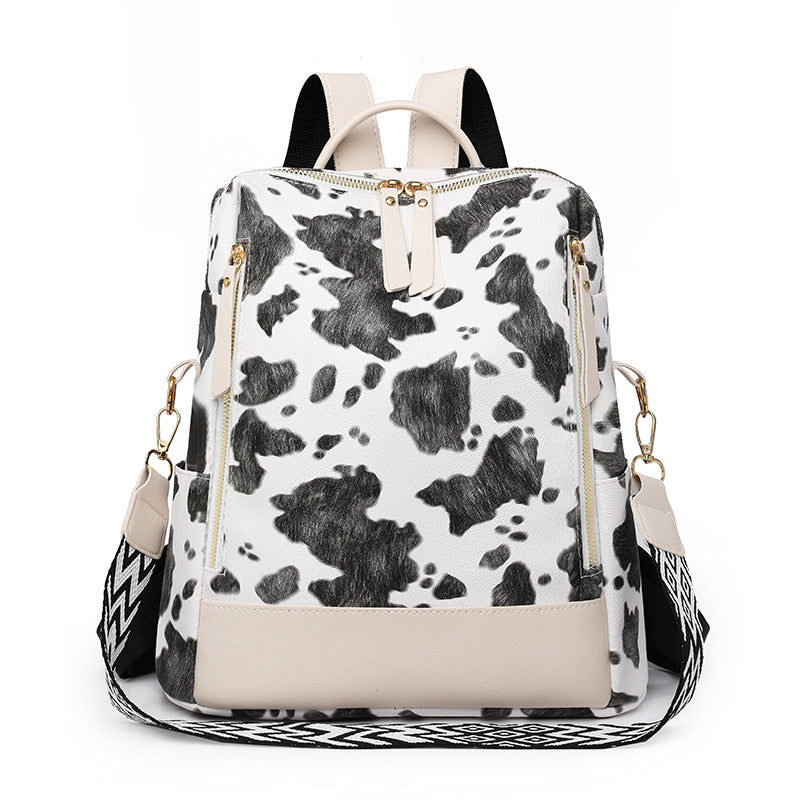 Fashionable Cow Print Backpack