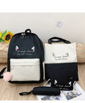 Fun-Themed Cat Print Backpack Set