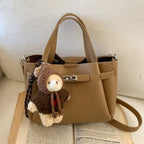 Women’s Mini Handbag with Cute Plush Pendant