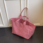 Stylish Checked Utility Tote Bag