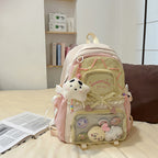 Fashionable leisure backpack with creative details and versatile compartments
