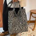 Women's jute bag with striking zebra pattern-https://detail.1688.com/offer/845761603578.html-Calm Wears-Black-nothing-Calm Wears