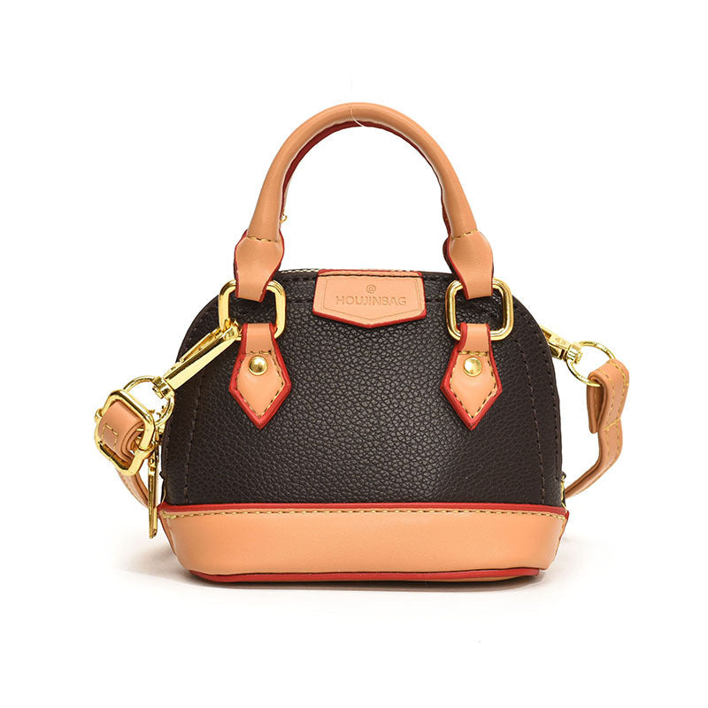 Women’s mini hobo bag made of textured synthetic leather with golden accents-https://detail.1688.com/offer/808008920548.html-Calm Wears-Braun-nothing-Calm Wears