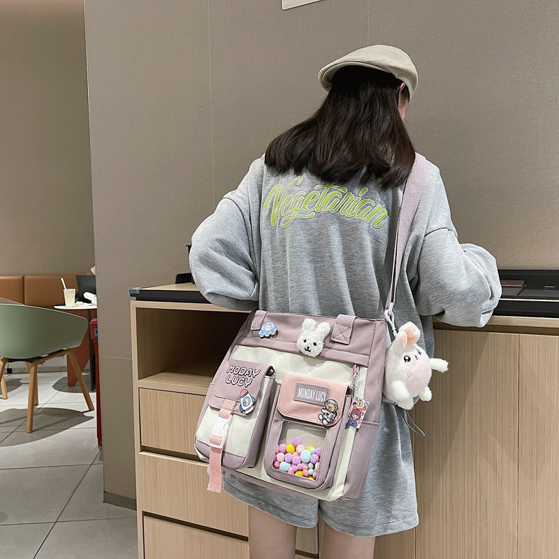 Whimsical Multi-Compartment Messenger Bag
