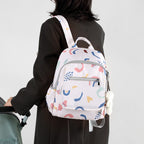 Leisure backpack with creative patterns and versatile compartments