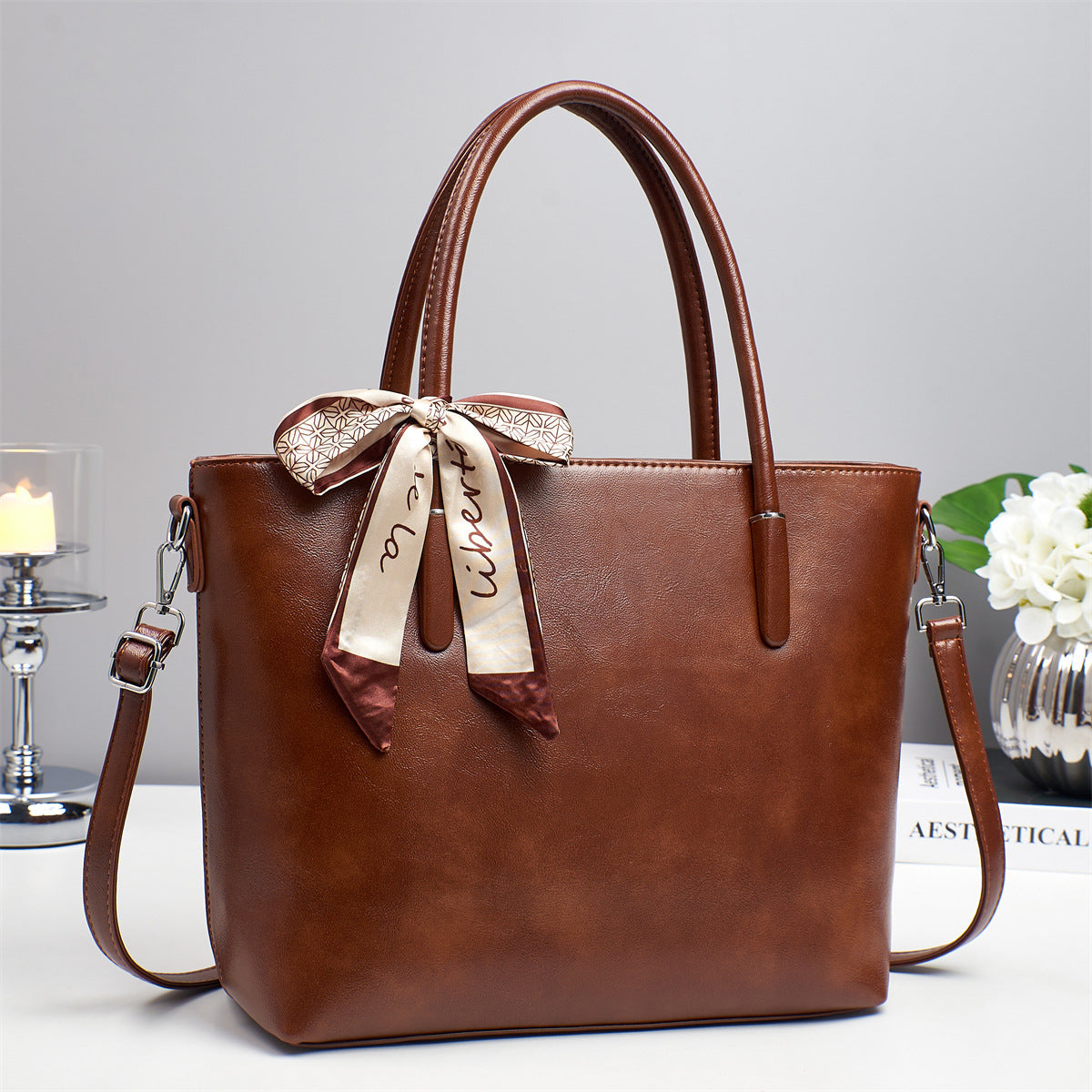 Women's elegant shoulder bag with playful bow accent-https://detail.1688.com/offer/952045067560.html-Calm Wears-Khaki-32-Calm Wears