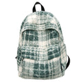 Cozy Fleece Checkered School Backpack