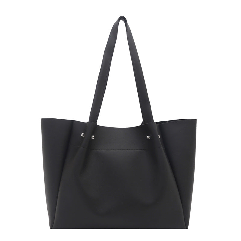 Ladies tote bag with elegant minimalist structure and sturdy carrying handles-https://detail.1688.com/offer/1027680059148.html-Calm Wears-Black-nothing-Calm Wears