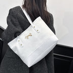 Stylish Faux Suede Tote Bag