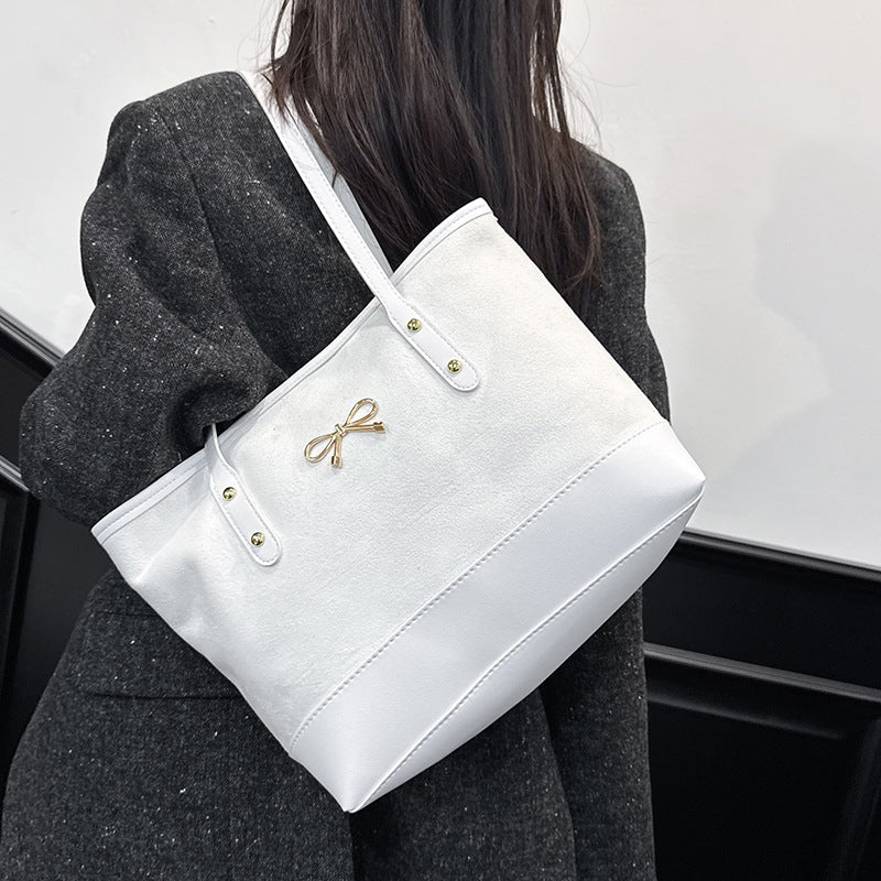 Stylish Faux Suede Tote Bag