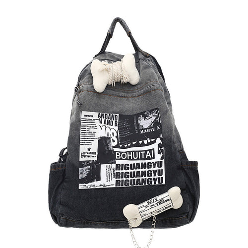 Creative Graphic Print Denim School Backpack-https://detail.1688.com/offer/866109185841.html-Calm Wears-Black-Calm Wears