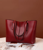Large Leather Tote Bag, Women's Work Bag with Zipper-mayfair ellis20260422-Calm Wears-Rot-Calm Wears
