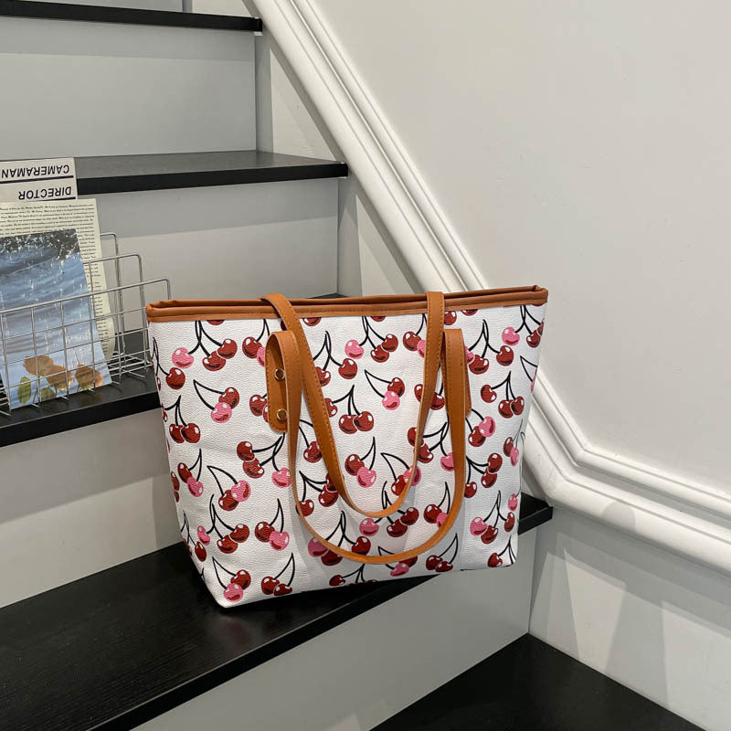 Women Tote Bag with fruity cherry motif-https://detail.1688.com/offer/1044003895506.html-Calm Wears-White-nothing-Calm Wears
