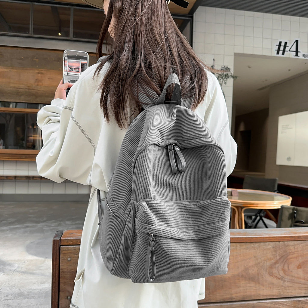 Backpack with Structured Design and Practical Front Pockets