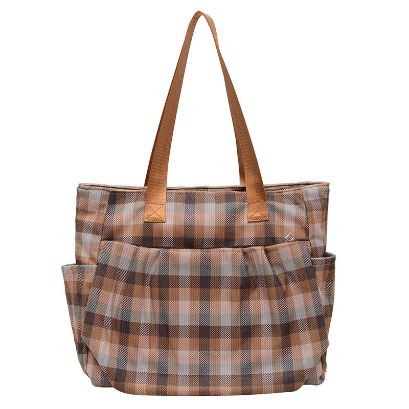 WoSpacious Plaid Utility Tote Bag