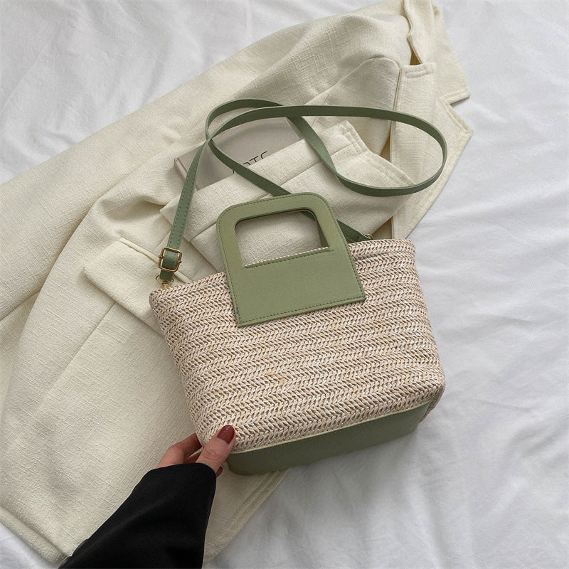 Modern Textured Woven Handheld Bag