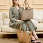 Women’s fashionable tote bag with detachable bow accessory-https://detail.1688.com/offer/972645453377.html-Calm Wears-Cookie-30-Calm Wears