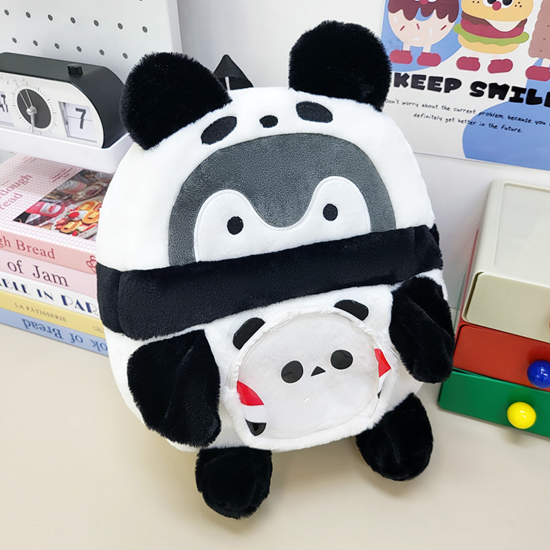 Plush Backpack with Playful Panda Design