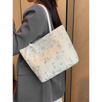 WoEmbroidered Straw Tote Bag