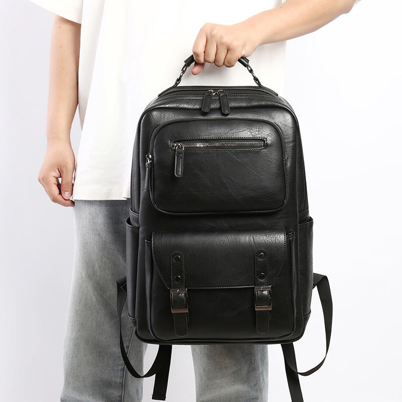 Stylish Multi-Purpose Leather Backpack Calm Wears