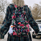 Leisure backpack with colorful floral pattern