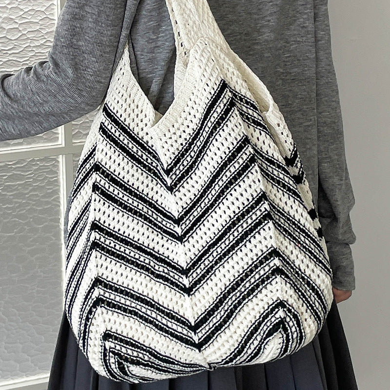 Ladies Crochet Tote Bag-https://detail.1688.com/offer/1031935985588.html-Calm Wears-Khaki-nothing-Calm Wears