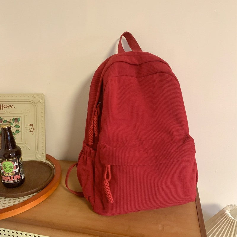 Cord Backpack with Versatile Compartments and Ergonomic Design