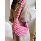 Textured Fabric Hobo Bag