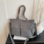 WoSpacious Corduroy Utility Tote Bag