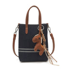 Ladies Mini Shopper Bag with Cute Animal Charm