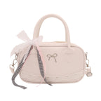 Elegant Lace-Trimmed Bow Handbag