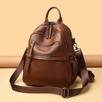 Multi-Functional Textured Leather Backpack