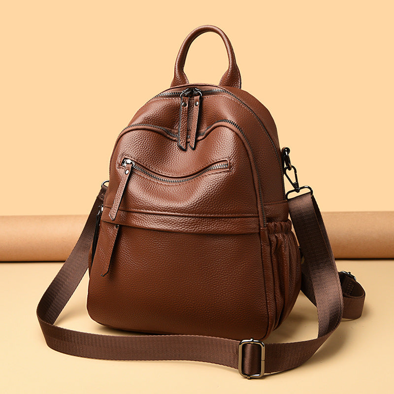 Multi-Functional Textured Leather Backpack