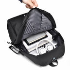 Functional backpack with ergonomic design and zippered compartments