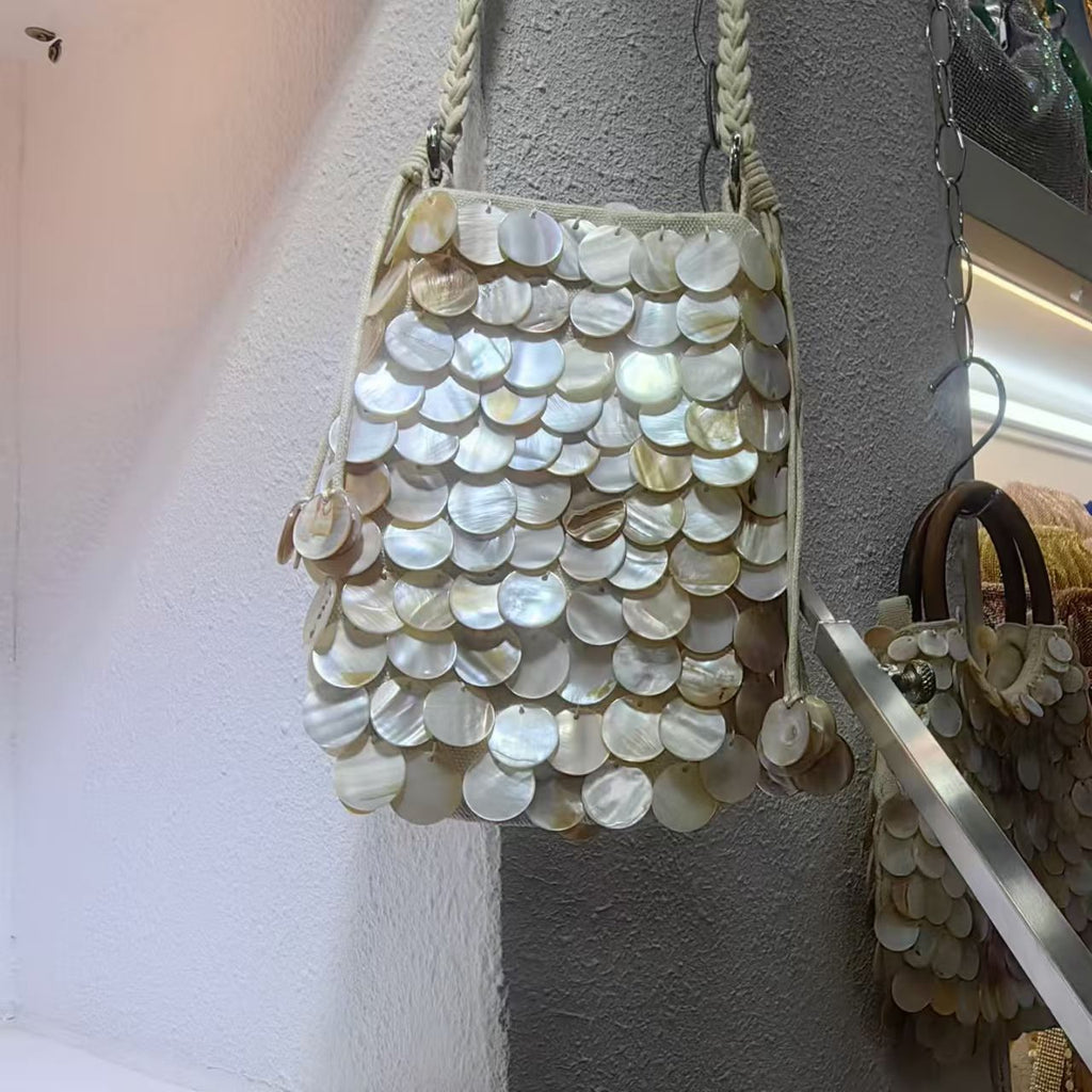 Elegant Shell-Embellished Crossbody Bag