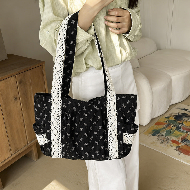 WoElegant Floral Print Tote Bag